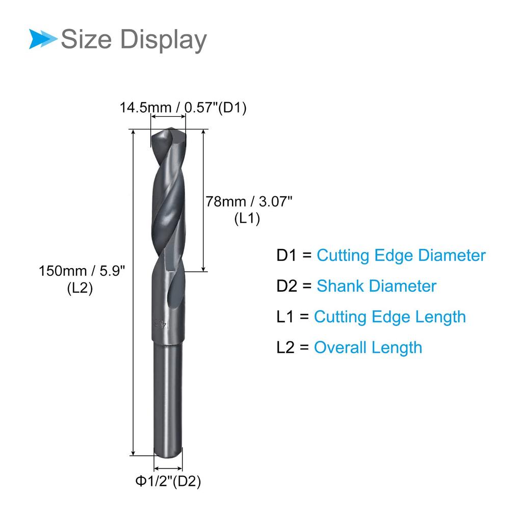 CoCud Reduzierter Schaft Bohrer Schneide 0,5 Zoll (14,5 mm) / 0,5 Zoll