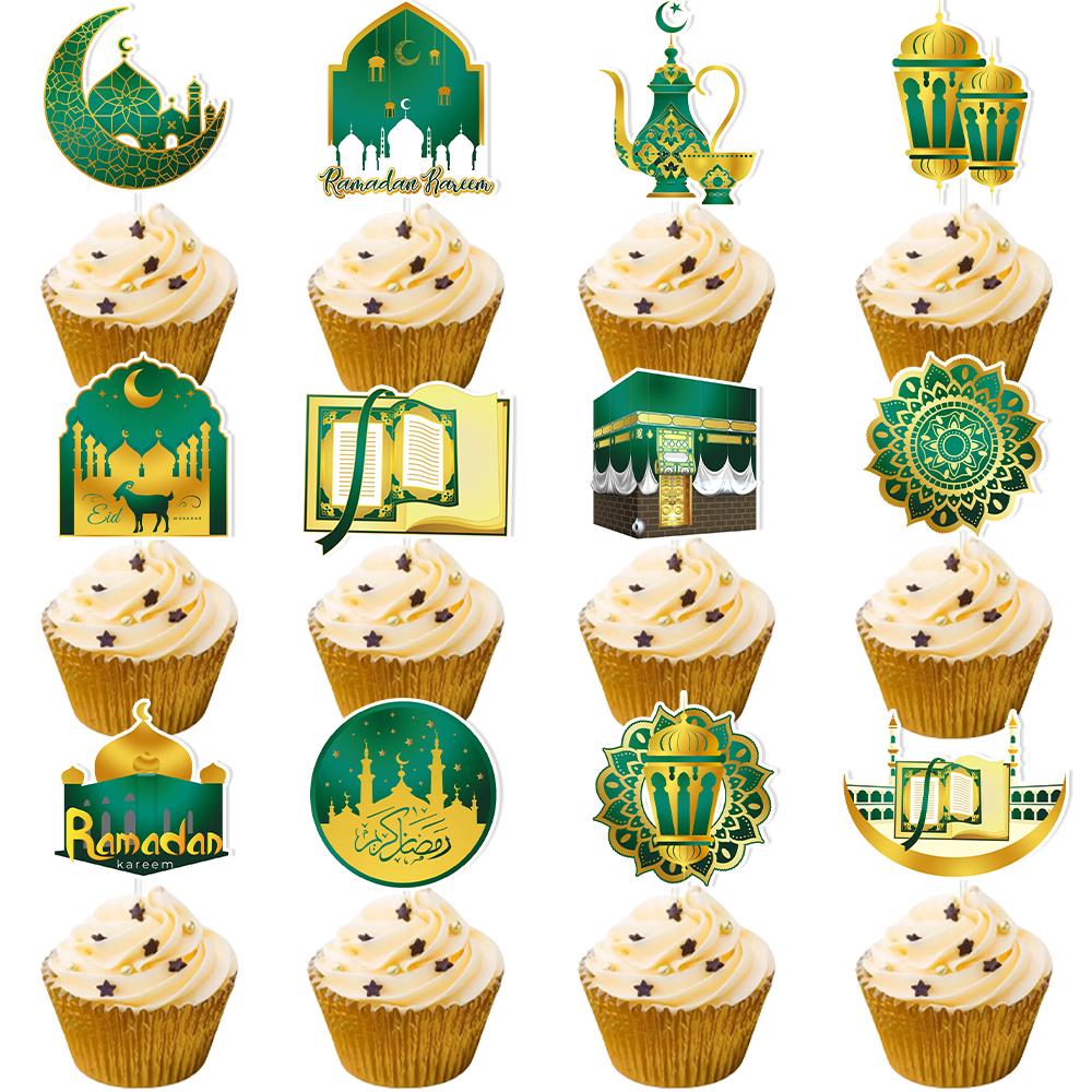 

12 шт. Топпер для кексов Ид Мубарак Рамадан Карим Исламская Мусульманская Вечеринка Топпер для Торта Луна Звезда Мечеть Торт Десерт DIY Украшение