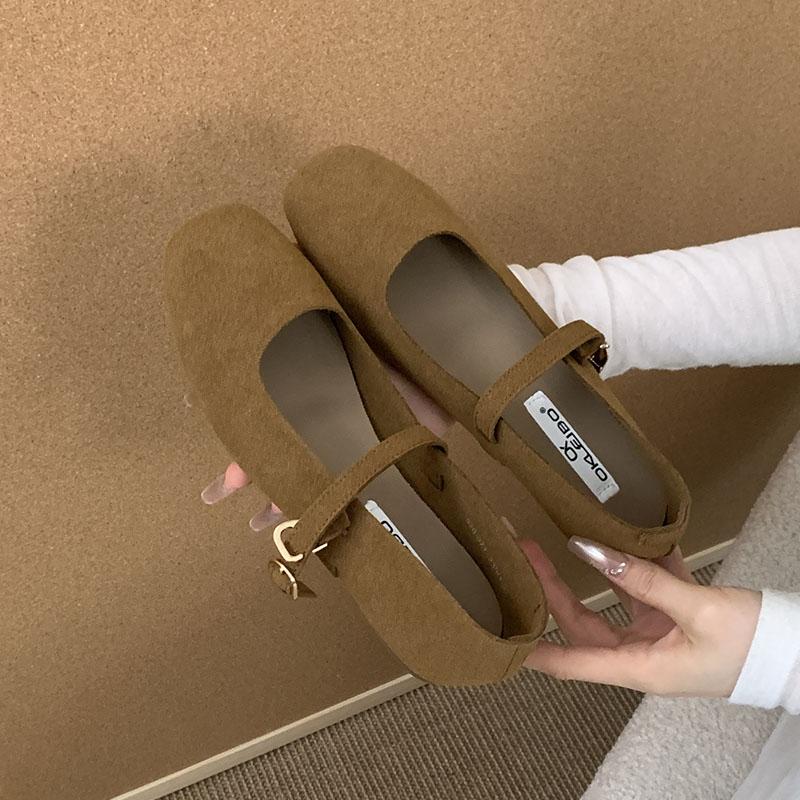 Fashion Soft Footwear Shallow Women Flats Lolita Shoes Casual Female Square Toe Fashion Buckle Strap Ladies Mary Janes Flats Shoes