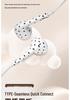 Fones de Ouvido com Fio Tipo-C Cartoon Floral Estrela com Microfone