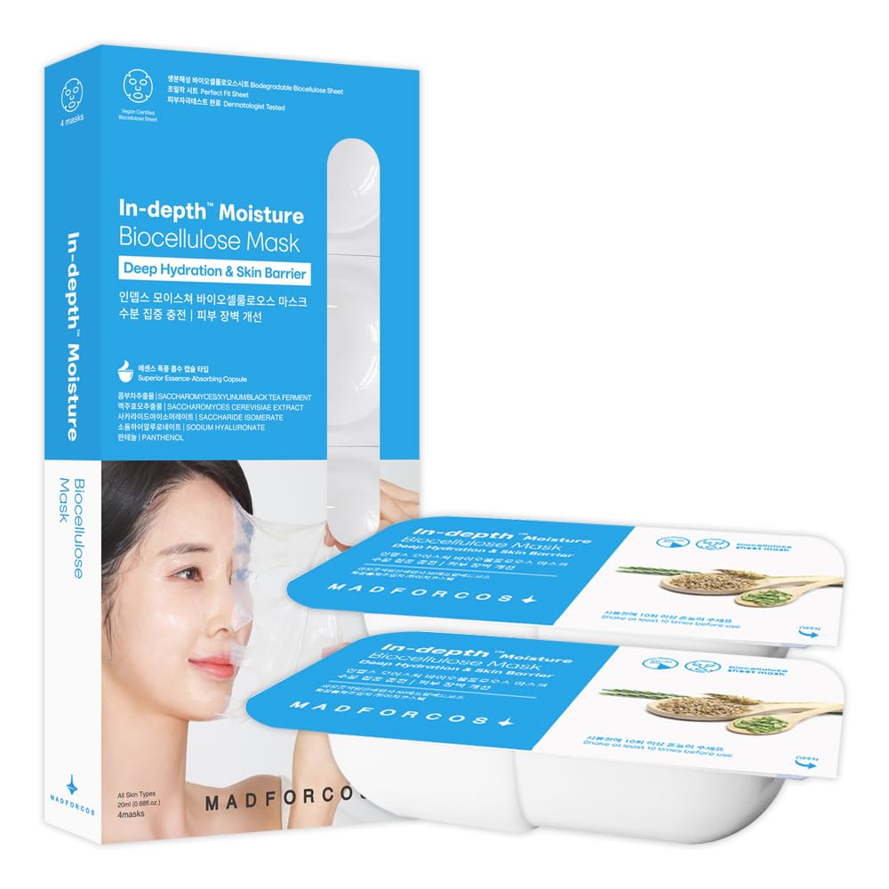 

MADFORCOS Rejuve Biocellular Mask 20 мл, упаковка из 4 предметов, корейская маска, тканевая маска с коллагеном, питание, увлажнение, чувствительная кожа Indeps™ (розовый)