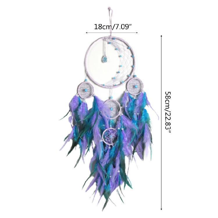 Feature Bead Moon Dreamcatcher Bohemian Home Decor Craft Blessing Gift for Kids