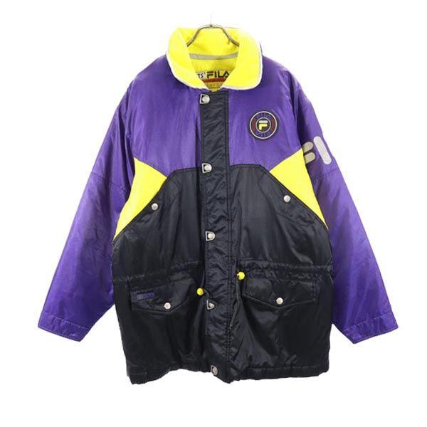 Fila Cotton Filling Bench Coat L Purple Logo Men's Used