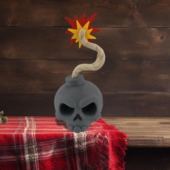 Halloween Skull Bombs Figurine Spooky 3D Fake Bombs Skull Statue