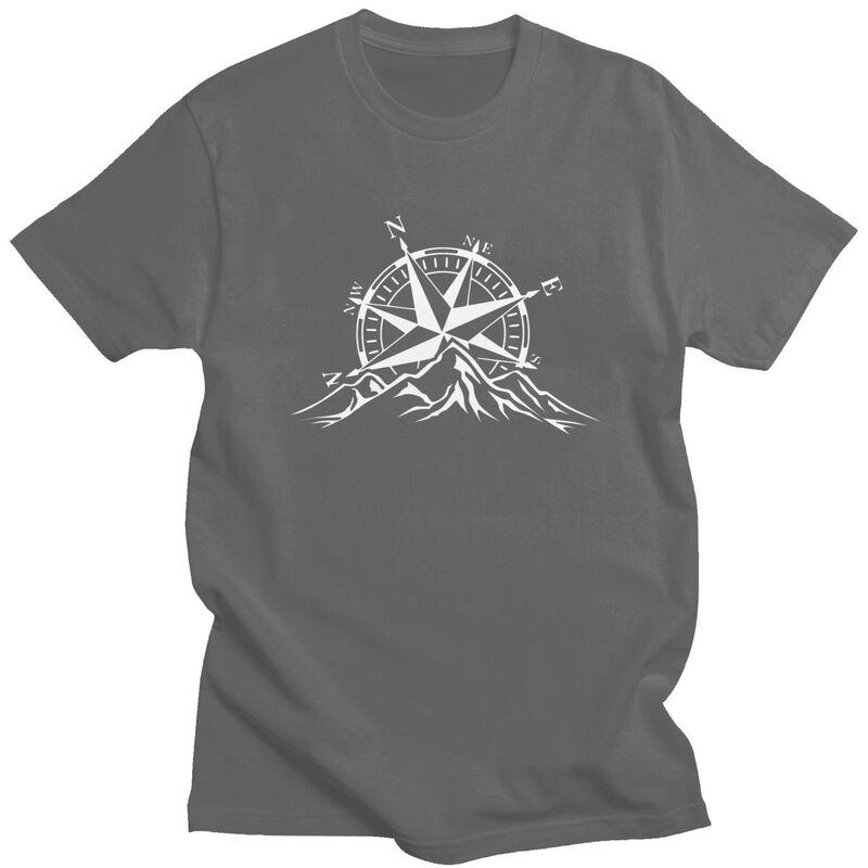 Custom Compass Rose Mountain T Shirt Men 100 Cotton Tshirt Nautical Tees Fashion Tshirts