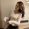 2023 Autumn Winter Women's Slim-fit V-neck Korean Style Knit Sweater