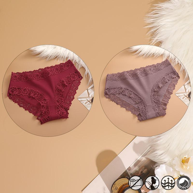 2 Teile/satz Baumwolle Unterwäsche Für Frauen Sexy Spitze Gerippt Floral Thongs Weibliche Atmungsaktive Feste T-back Bikini S-XL Sexy spitze Höschen