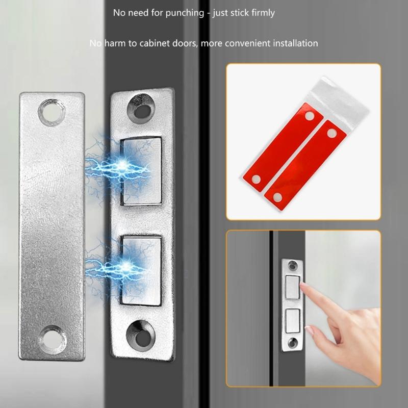 Easy Install Push Pull Door Magnets Secure Hold Push & Pull Door Magnet Fixtures Magnetic Door Fixators for Home Use