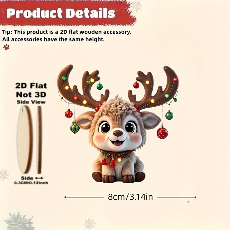 Cartoon Fawn Elk Hanging Pendants Cute Animal Christmas Tree Ornaments New‑Year Holiday‑Gift and Home Party Decoration Supplies