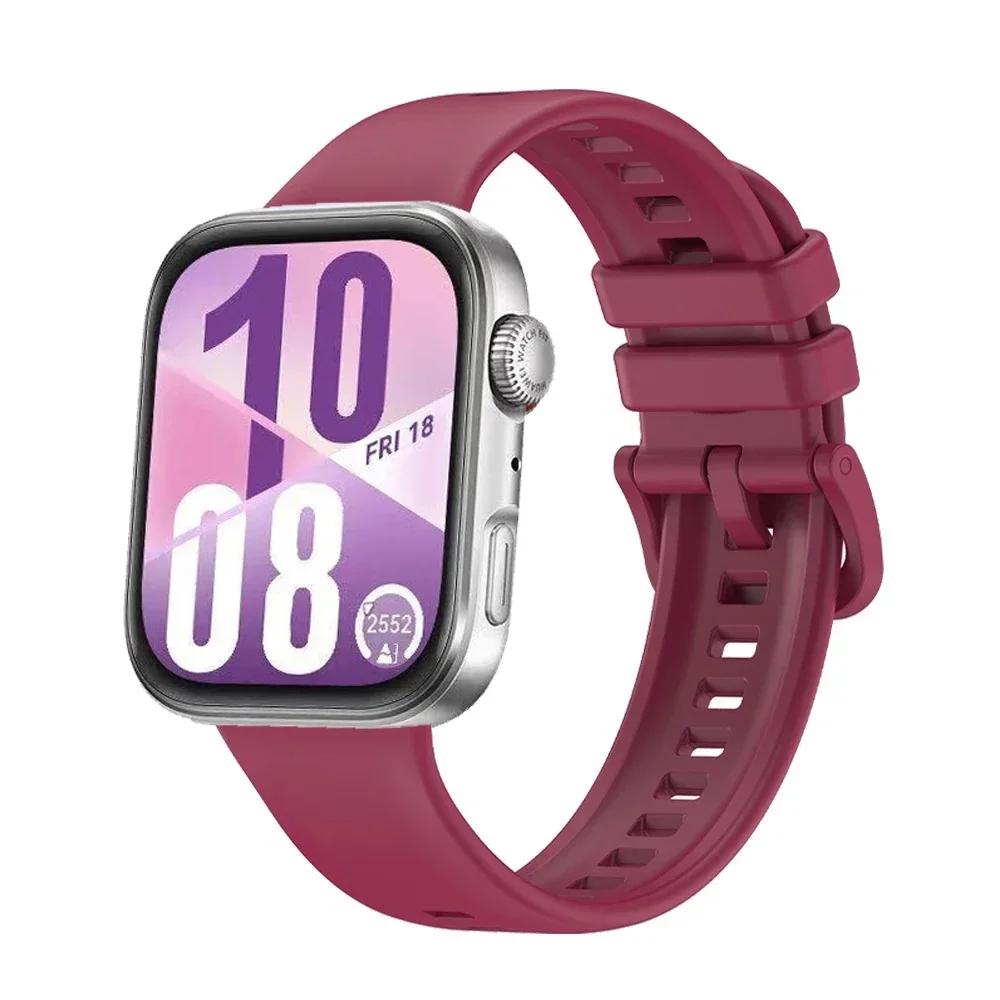 

Силиконовый ремешок для Huawei Watch Fit 4 4 Pro Band Цветной браслет с пряжкой Наручный ремешок Ремешок для Huawei Watch Fit 3 Аксессуары Huawei Watch Fit 4 вино красного