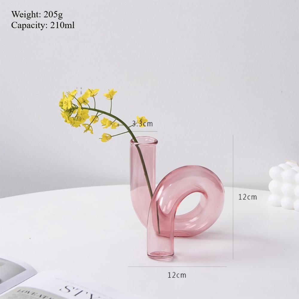 

Colorful Alien Glass Vase Creative Flower Arrangement Nordic Style Home Centerpieces Living Room Decoration Ornament розовый