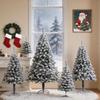 Cross-Border Christmas Iron Base Flocked Tree Decoration Scene Ornament