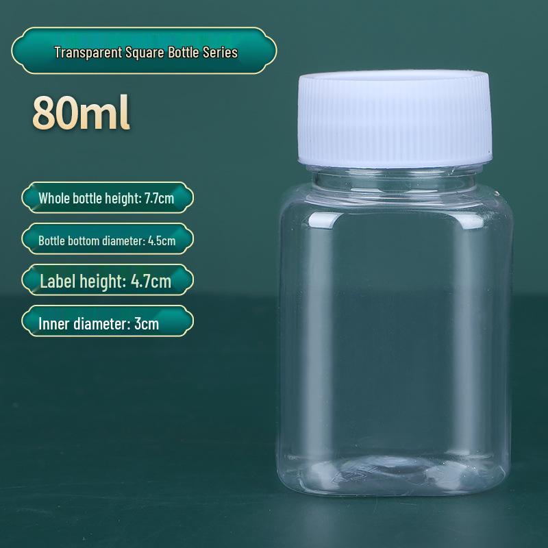 30, 50, 100ml Wide-Mouth Transparent Plastic Bottles with Lids for Samples