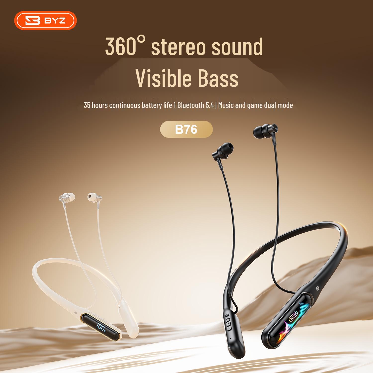 

Universal Ultra-Long Standby Sports Neckband Bluetooth Earphones B76 білий