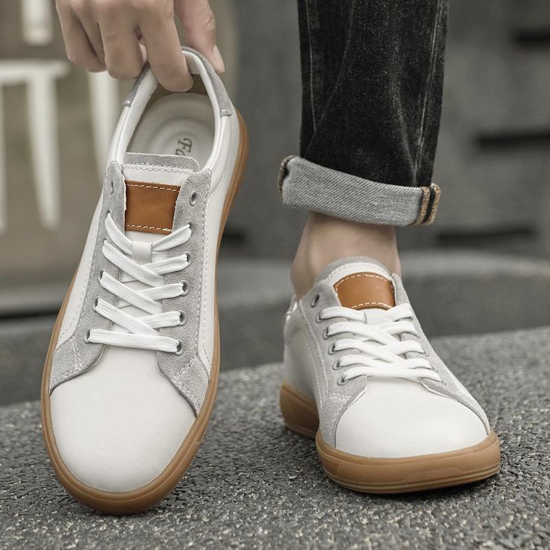 Zapatillas de Cuero Bajas para Hombre y Mujer - Estilo Coreano Casual Primavera/Otoño
