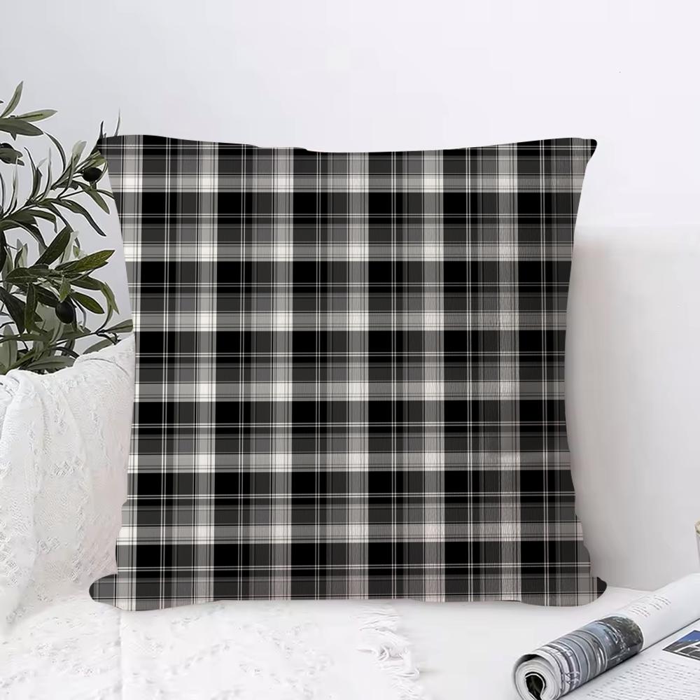 Geometric Check Pattern Pillow Case Square Pillow Bedroom Sofa Leisure Comfort Cushion Living Room Home Decoration