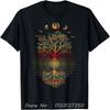 Mode Mondphasen Retro 60er 70er Vibe Baum des Lebens T-Shirt Baumwolle Streetwear Tops Tops T-Shirts Kleidung Übergroßes T-Shirt