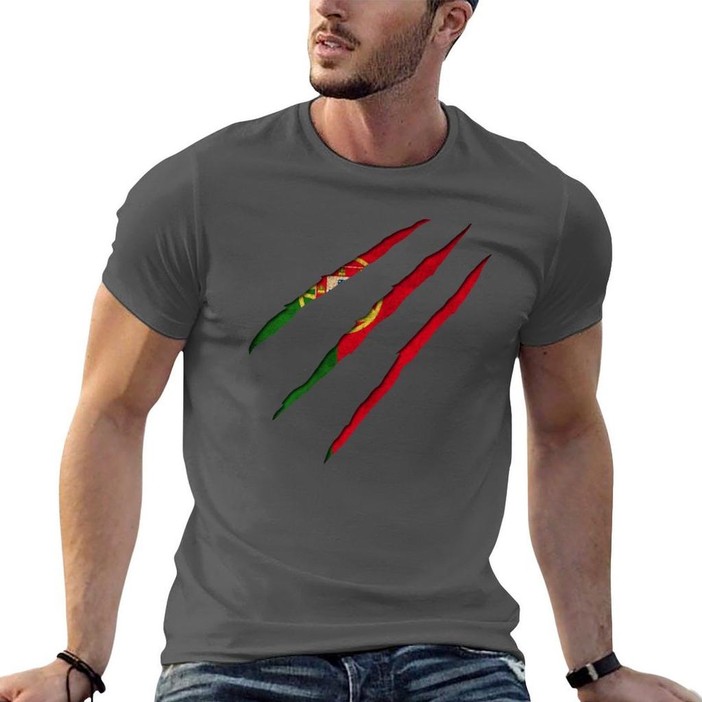 Portugal Flag Tshirt Work Utility Short Sleeve Shirt