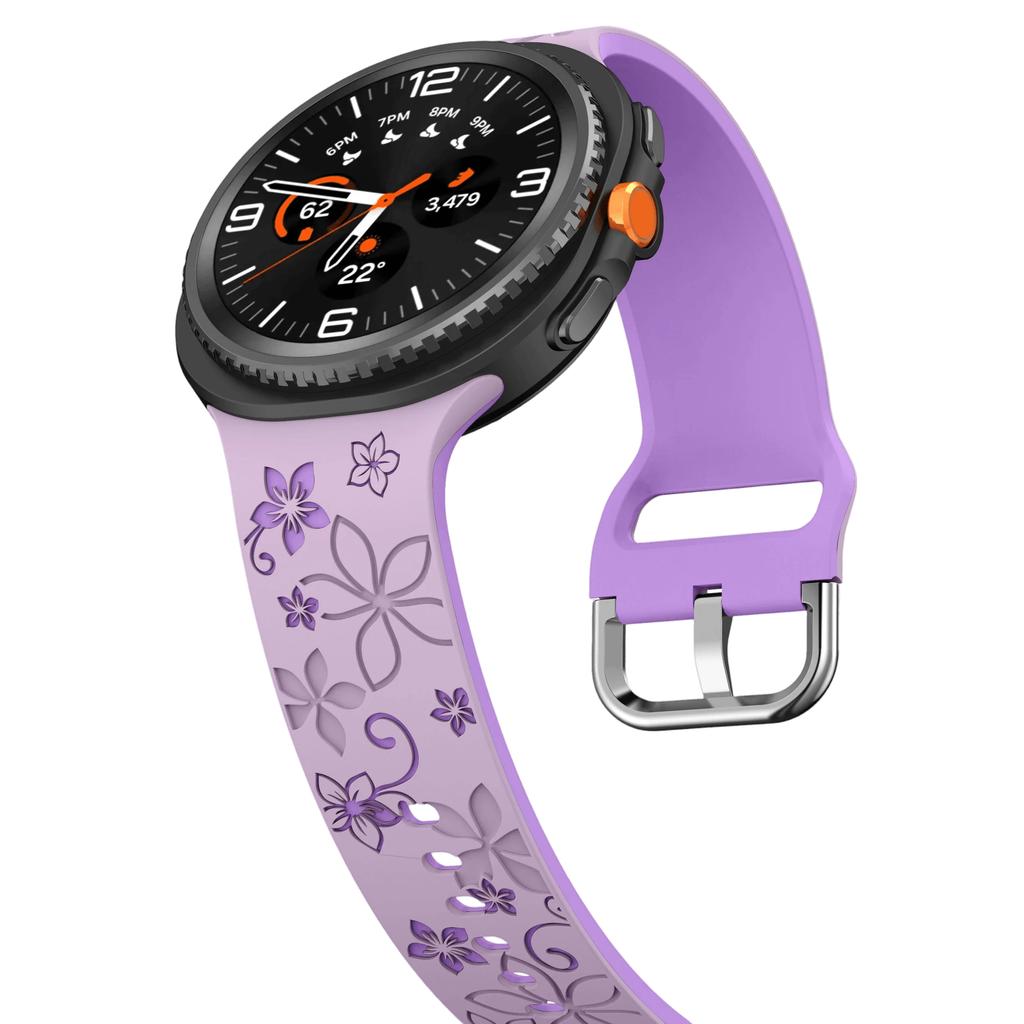 Silicone Carved Print Watch Strap Tailor Made for Samsung Galaxy Watch 8 40mm 44mm Bracelet for Samsung Watch 8 Classic Band