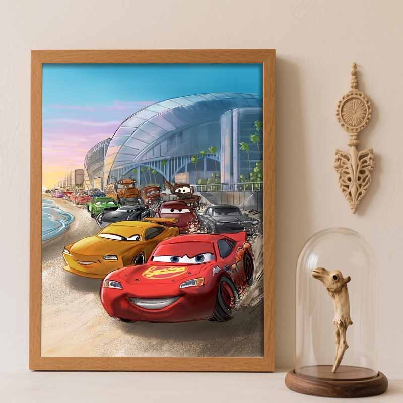 Алмазная живопись Disney 5D Ручная работа DIY Машинки Алмазные наклейки Украшения для дома Комнаты Подарки для друзей и семьи Round 20x30cm gray