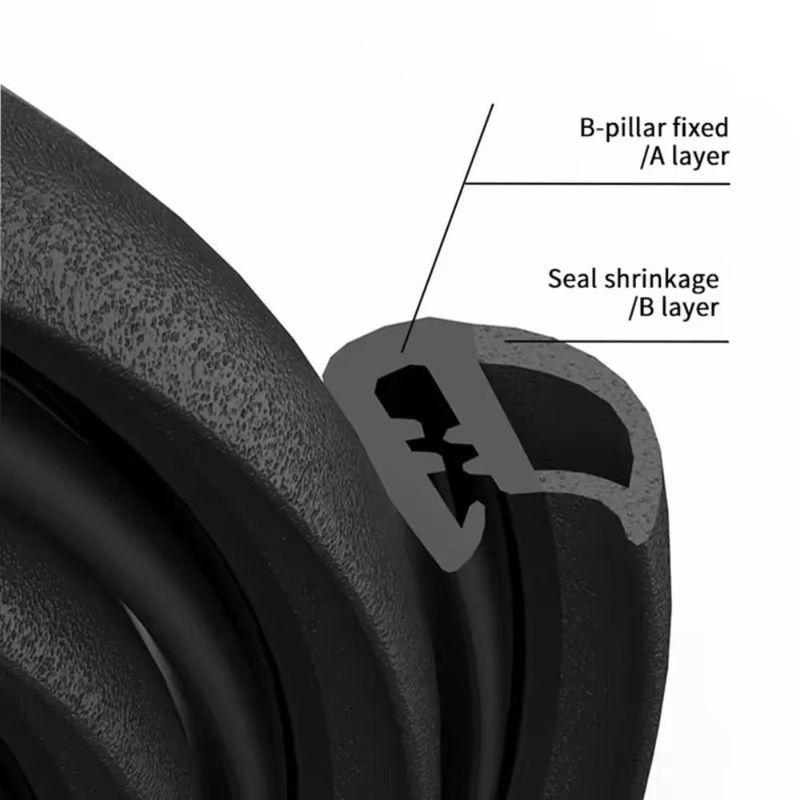 Waterproof Car Door Edge Seal Strip Dust-proof Noise Reduction B-Pillar Sound Insulation Strip Universal Soft