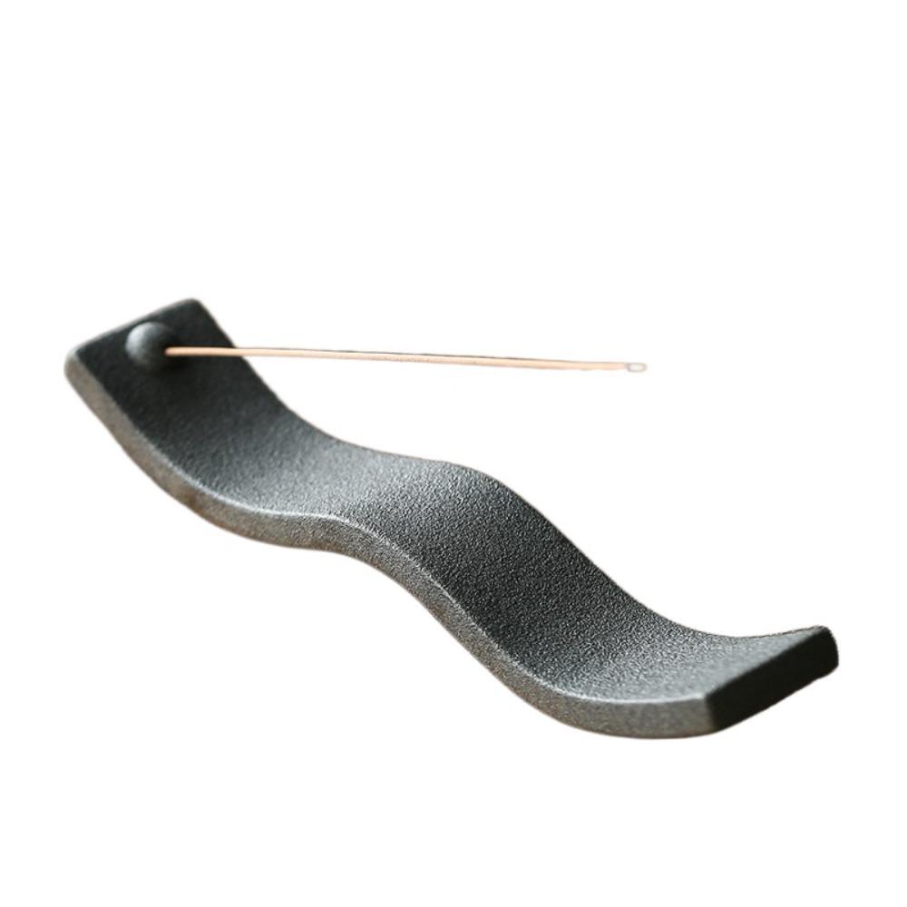 Handicrafts Incense Stick Holder Rough Ceramic Thread Design Incense Holder Lying Incense Stick Handmade Home Ornament Yoga Room