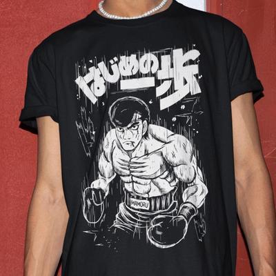 Boxing Anime Graphic Tee, Manga Sports T-shirt, Kamogawa Boxing Shirt, Shonen Boxer Training Gift