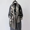 Imitation Cashmere Peony Artistic Sense Retro Style Texture Printing Double-sided Warm Scarf Shawl Woman