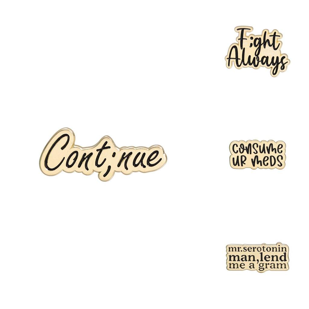 Retro Alloy Inspired Badge Brooch Featuring Colorful Lettering And Elements Cartoon