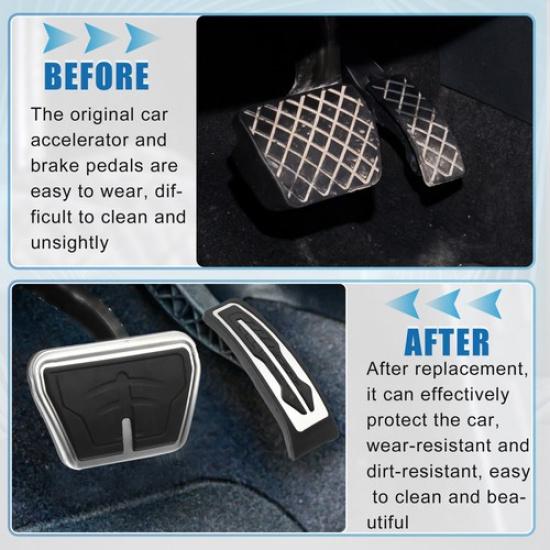 2 Pcs Accelerator Pedal and Brake Pedal Cover Set for BMW X3 X4 Metal Rubber