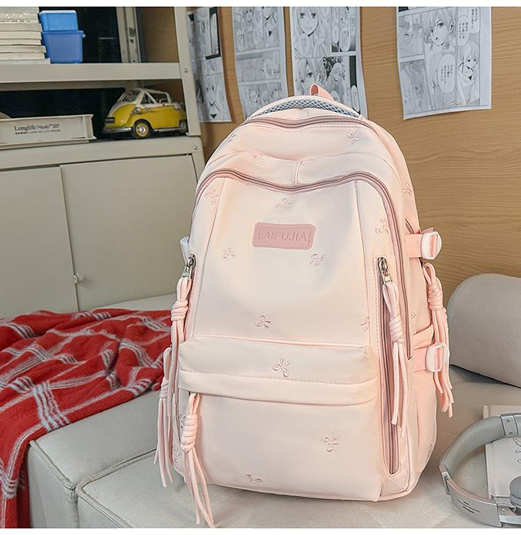 New Forest Series Large Capacity Backpack Solid Color Student Backpack Women's Simple and Versatile Campus Backpack Computer Backpack