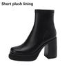 NEW Brand Women Autumn Winter Sexy High Top Heels Platform Black Brown Side Zip Woman Ankle Size 33 41