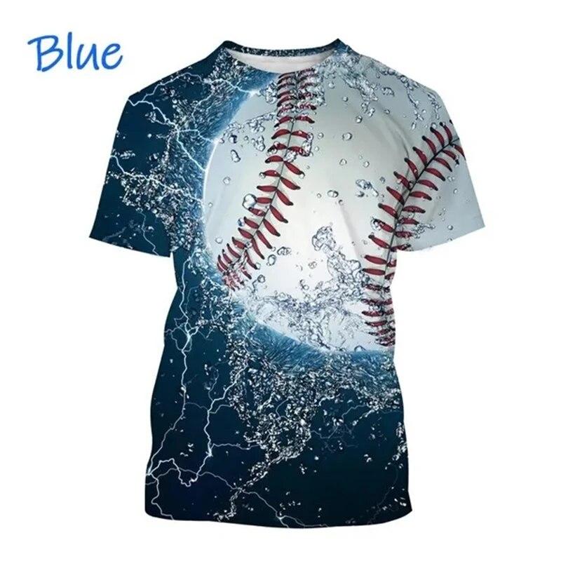 Hot Sale Baseball Pattern Printing Personality 3D T-shirt Sports Softball Unisex Harajuku Quick-drying Short-sleeved T Shirt Top