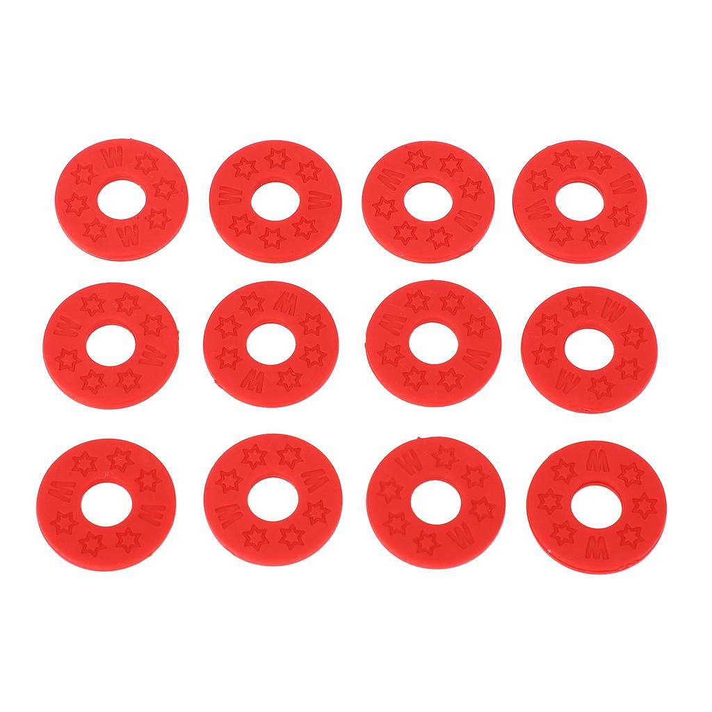 12PCS Guitar Strap Non Slip Locks PE Material Strap Protector Blocks for Acoustic Guitar Ukulele Bass Red