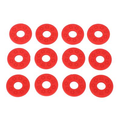 12PCS Guitar Strap Non Slip Locks PE Material Strap Protector Blocks for Acoustic Guitar Ukulele Bass Red