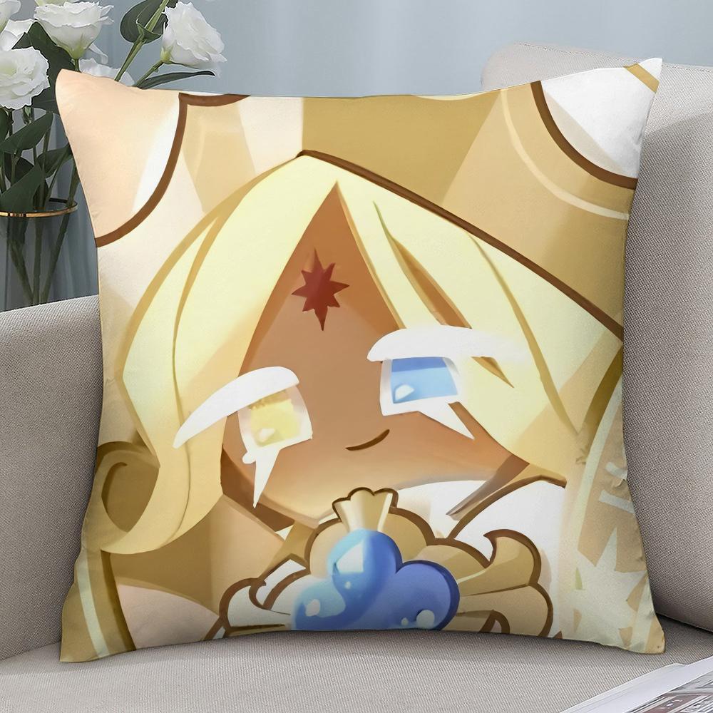 Cookie Run Kingdom Pillow Case 45x45cm - 3D Print Gaming Merch Soft Polyester Fiber Sofa Cushion Cover, Festival Gift for Gamers