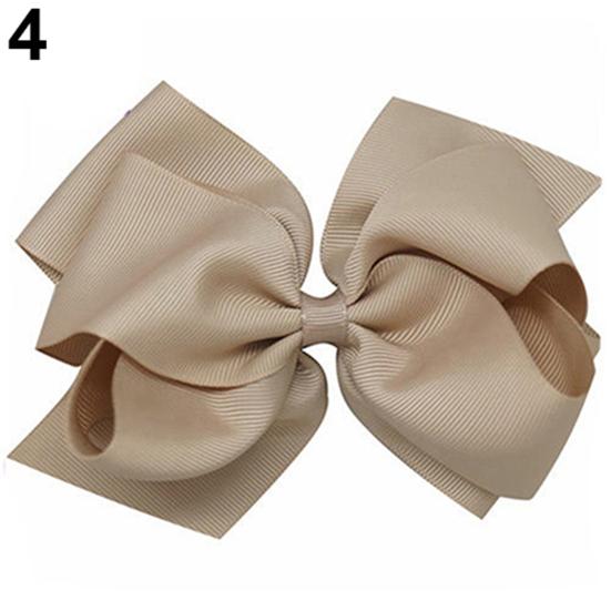 1Pc Girls Large Double Layers Hairbow Hair Bow Grosgrain Ribbon Clip Hairpin