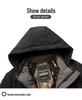 Men's Black Gold Fleece-Lined Hooded Winter Jacket - Thick Warm Cotton Parka for Middle-Aged Dads