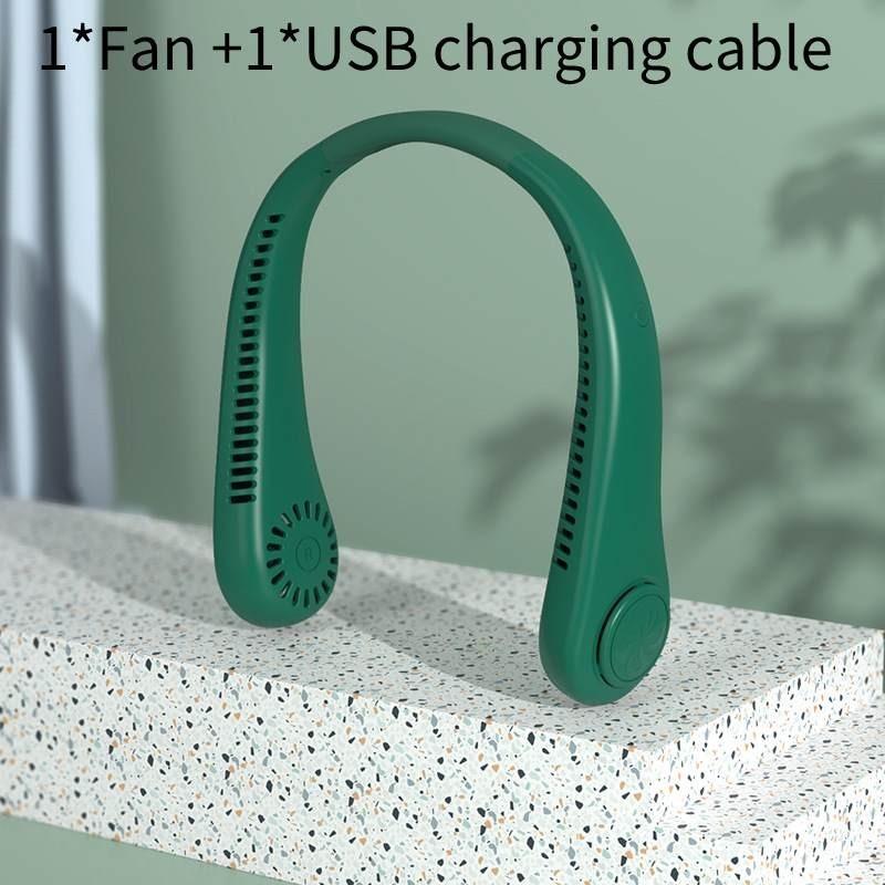 

No Blade Hanging Neck Fan Usb Charging Outdoor Lazy Portable Mini Fan Gift Cross-border