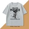 Hold On Partner Im Overstimulated TShirt Raccoon Meme Unhinged Weirdcore T Shirt Gen Z Funny Graphic T Shirts Cotton Clothing