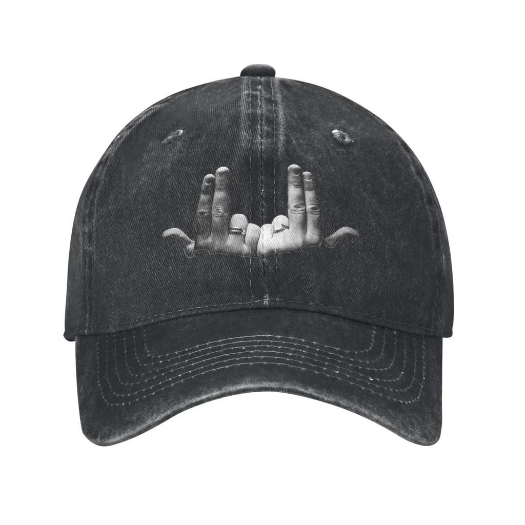Ajul Sign Baseball Cap Vintage Distressed Denim Washed Music Sun Cap Unisex Style Outdoor Activities Adjustable Hats Cap
