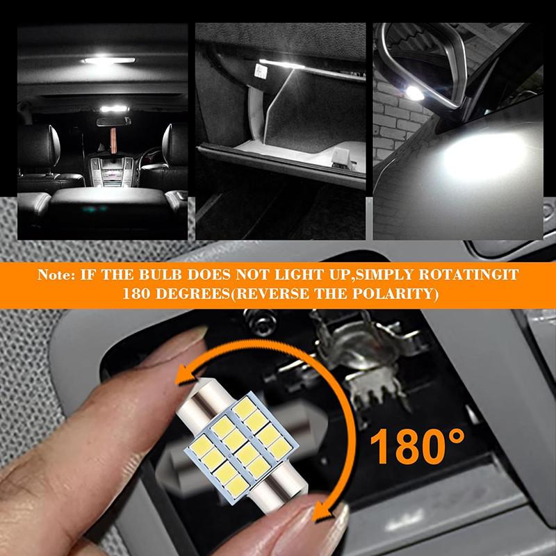 20/24pcs T10 DC 12V Led Bulb Set White Light Car Light Bulb Suitable for Reading Light/License Plate Light/Interior Light