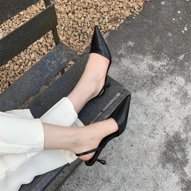 Eilyken Silver Women Pumps Sandals Sexy Pointed Toe Slingback Wedding Party High Heels Mules Shoes Zapatos De Mujer