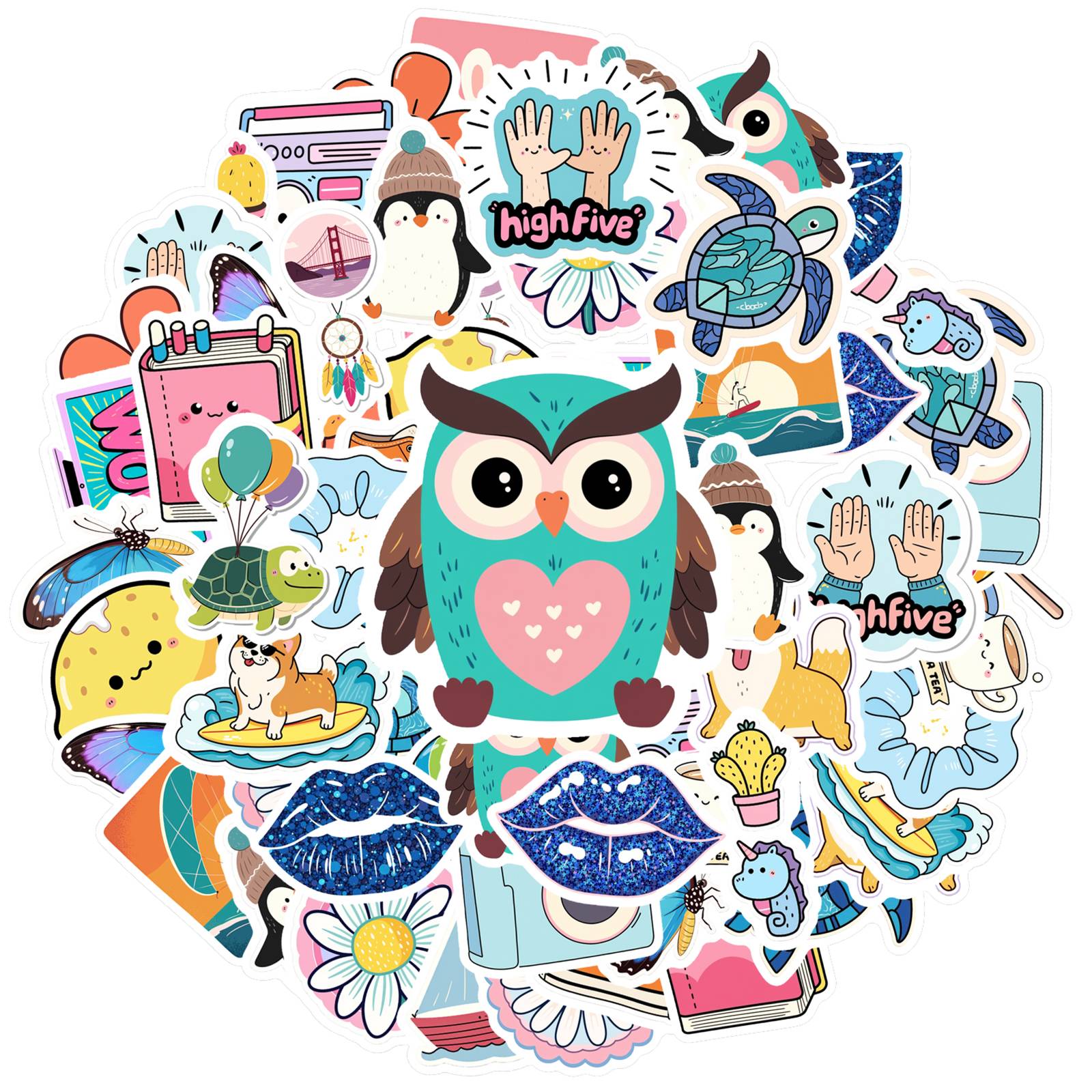 

35pcs Playful Nature Stickers Cartoon Cartoons Animal Stickers Stickers For Notebook Luggage Mobile Phone Cup Guitar