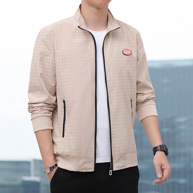 Baseball Collar Spring and Autumn Solid Color Versatile Casual Korean Version Loose Stand-up Collar Top Jacket Jacket