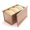 Golden Non-Stick Corrugated Toast Box with Lid - 450g Bread Baking Mold for Oven Use