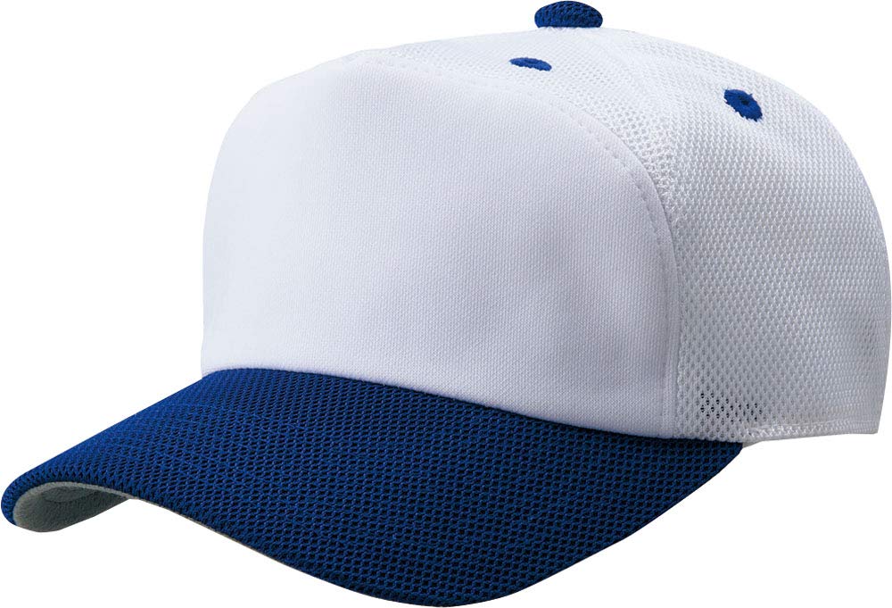 

ZETT Baseball Cap Panel with Mesh BH158A One Size Fits Most (Front Back) White/Royal Blue,