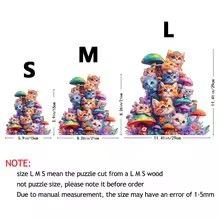 Special-Shaped Wooden Puzzle Mushroom Cat Special-Shaped Animal Wooden Adult Toy