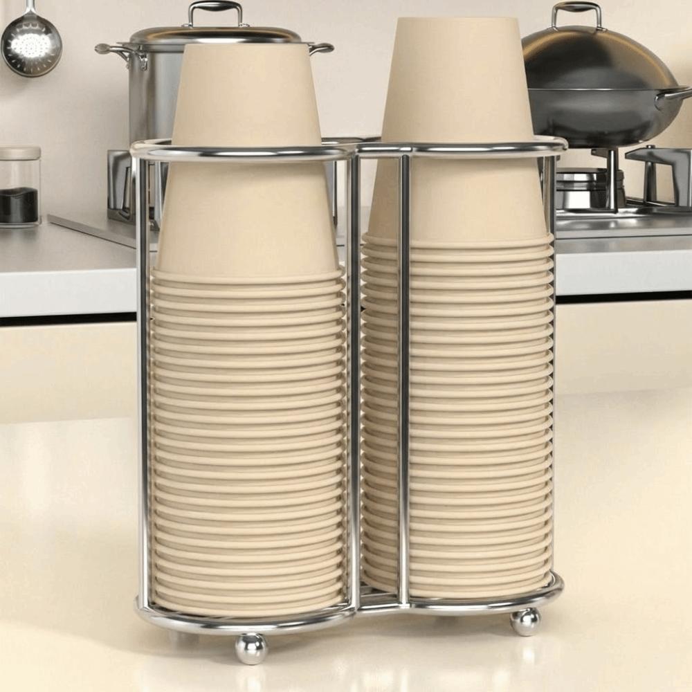 Multifunctional Disposables Cups Picker Stainless Steel Cup Storage Rack  Living Room