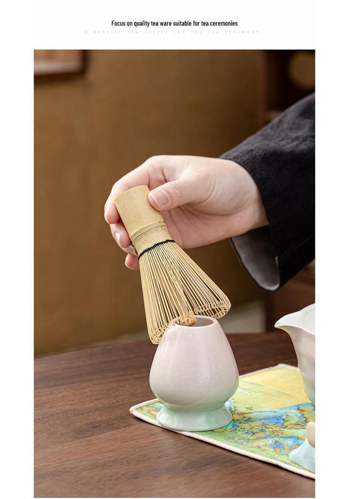 Japanese Ceramic Matcha Bowl & Bamboo Whisk Tea Set - Song Dynasty Tea Ceremony Gift Box